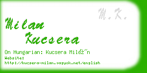 milan kucsera business card